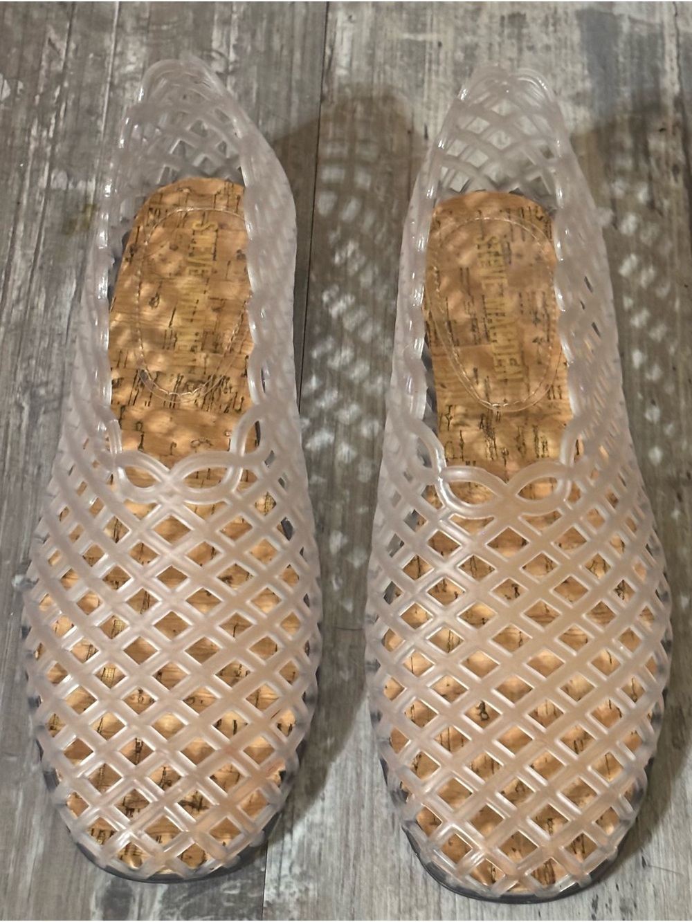 Steve Madden Clear Jelly Lattice Slip-On Flats for Women